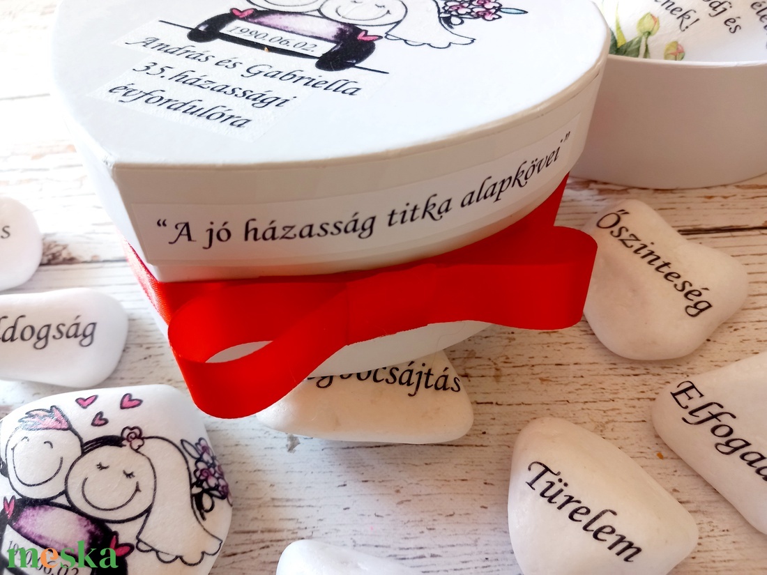 Jó házasság alapkövei,házassági évfordulóra - otthon & életmód - dekoráció - asztal és polc dekoráció - kavics & kő - Meska.hu