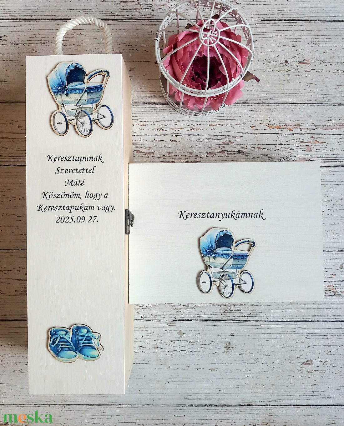 Keresztelő köszönetajándék virágos ládika - játék & sport - keresztelőajándékok - Meska.hu