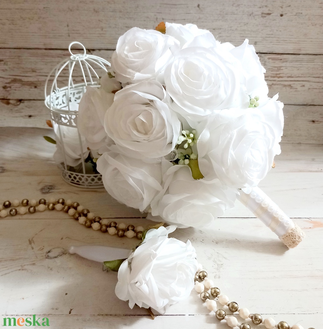 Akciós!Luxus menyasszonyi csokor és kitüző Akciós!Keresi igazi menyasszonyát - esküvő - menyasszonyi- és dobócsokor - Meska.hu