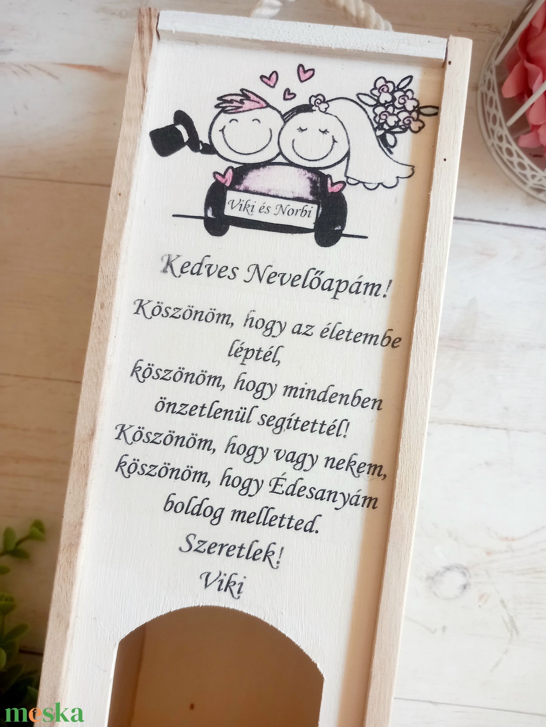 Bortartó Kedves Nevelőapás - esküvő - emlék & ajándék - szülőköszöntő ajándék - Meska.hu Bortartó Kedves Nevelőapás - esküvő - emlék & ajándék - szülőköszöntő ajándék - Meska.hu