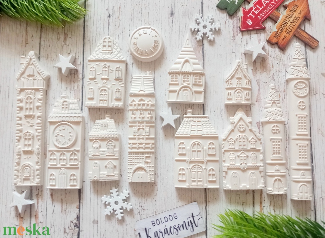 Kerámia házikós garnitúra 12 db. - diy (csináld magad) - egységcsomag - Meska.hu