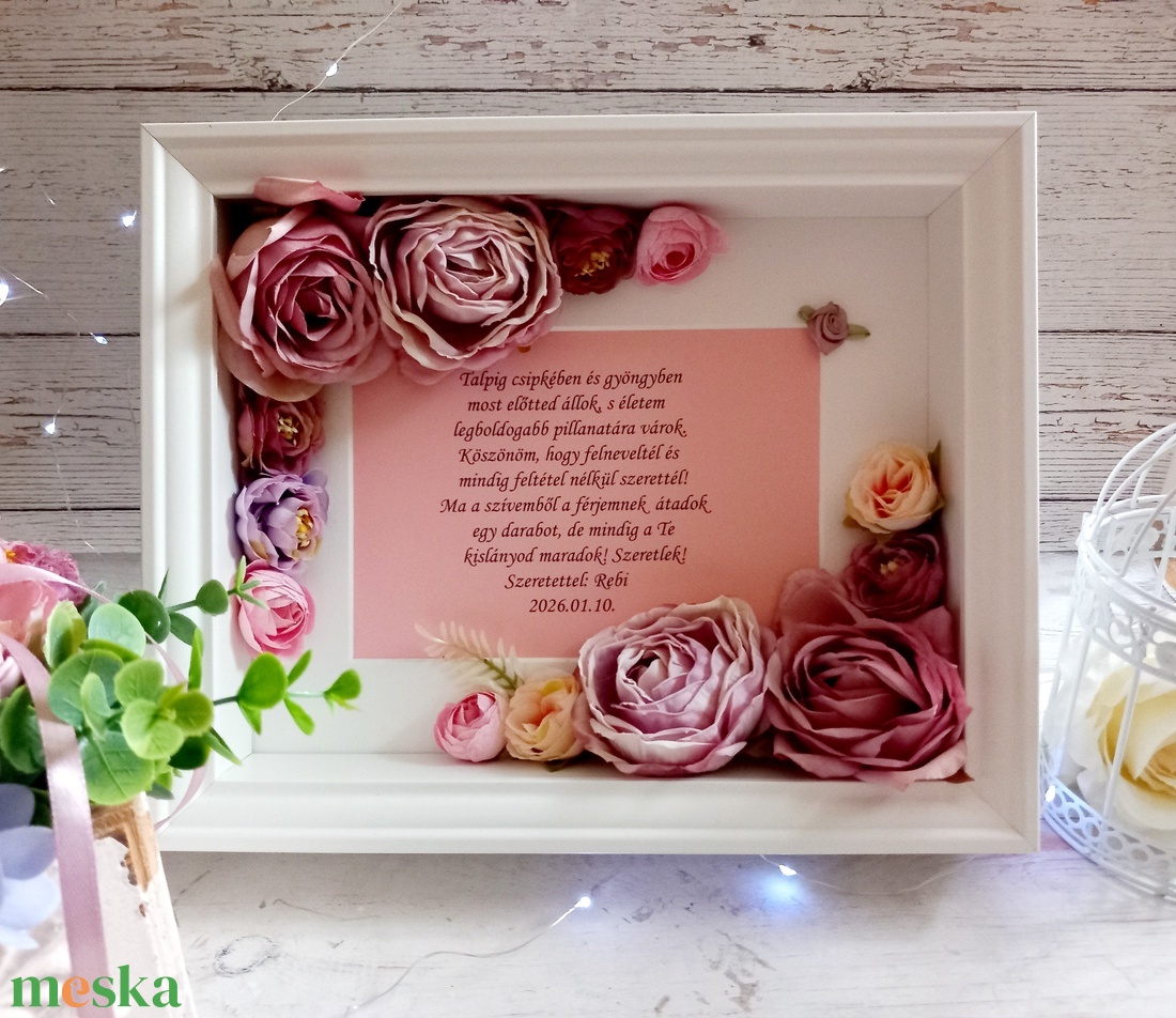 2 db Mályva álom képkeret idézettel - esküvő - emlék & ajándék - szülőköszöntő ajándék - Meska.hu