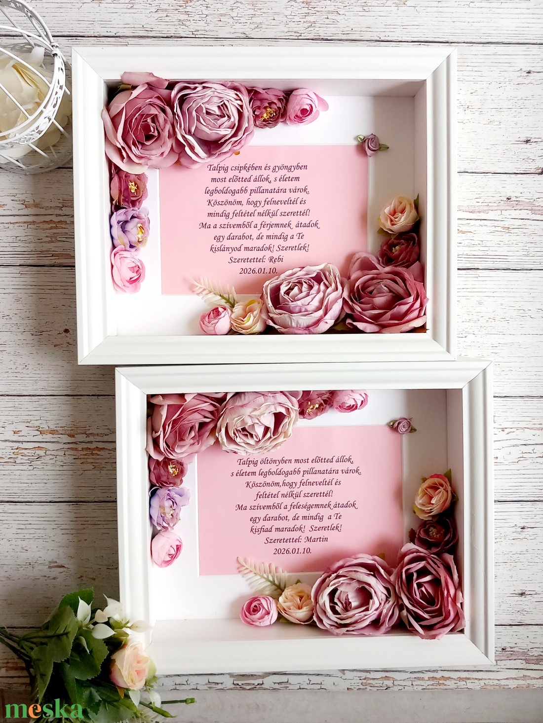 2 db Mályva álom képkeret idézettel - esküvő - emlék & ajándék - szülőköszöntő ajándék - Meska.hu