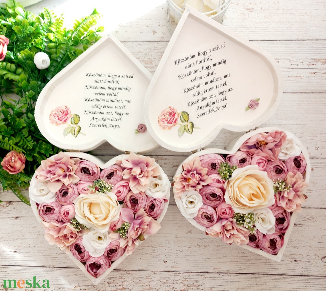  Sziv szeretet köszönőajándék párban - esküvő - emlék & ajándék - szülőköszöntő ajándék - Meska.hu