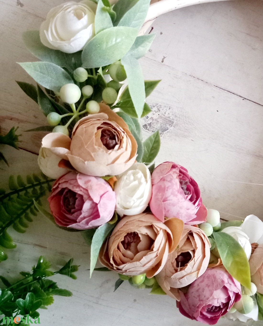 Begónia üde koszorú - otthon & életmód - dekoráció - ajtó- és ablak dekoráció - ajtódísz & kopogtató - Meska.hu