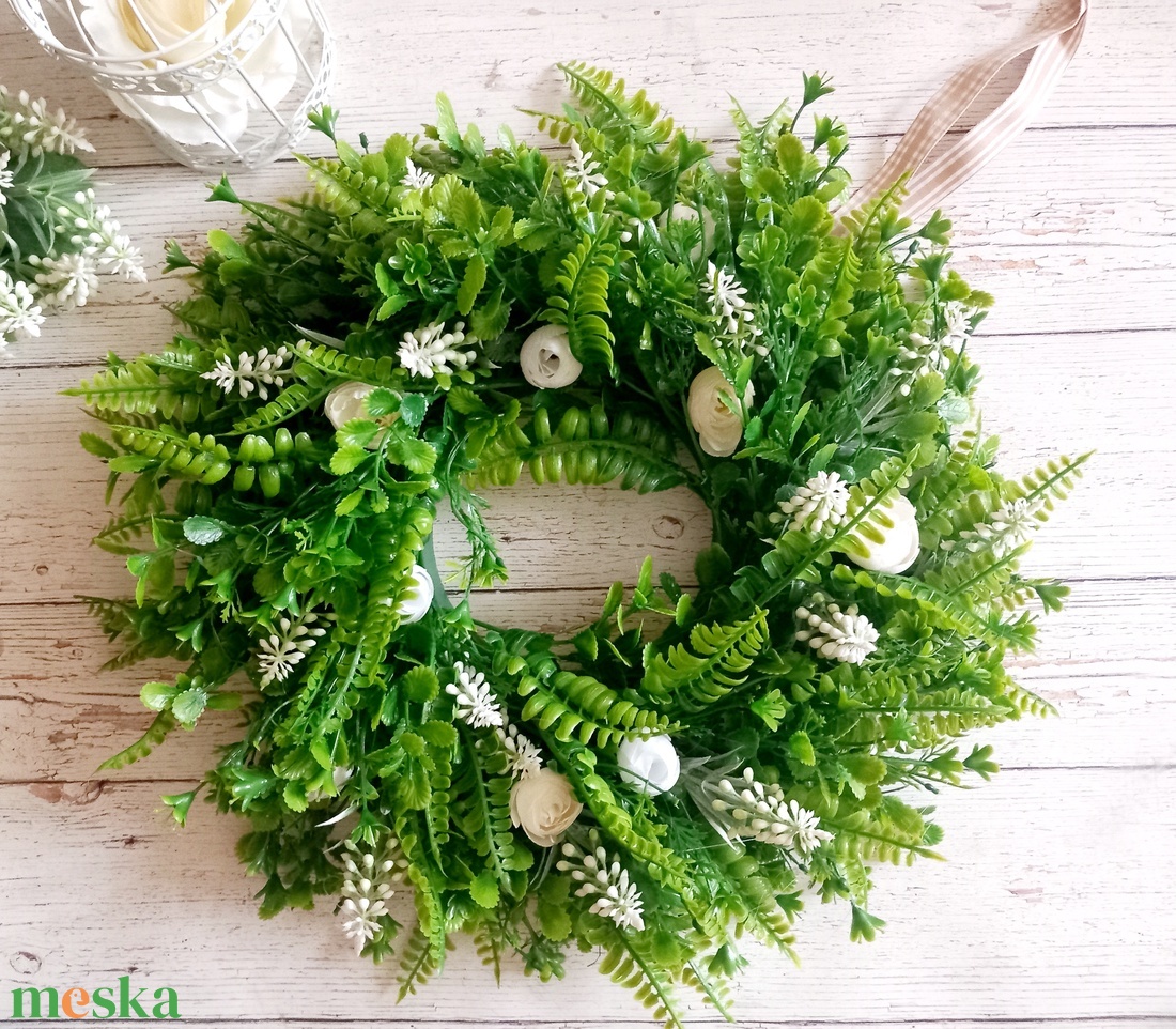 Tavaszi zsongás koszorú - otthon & életmód - dekoráció - ajtó- és ablak dekoráció - ajtódísz & kopogtató - Meska.hu