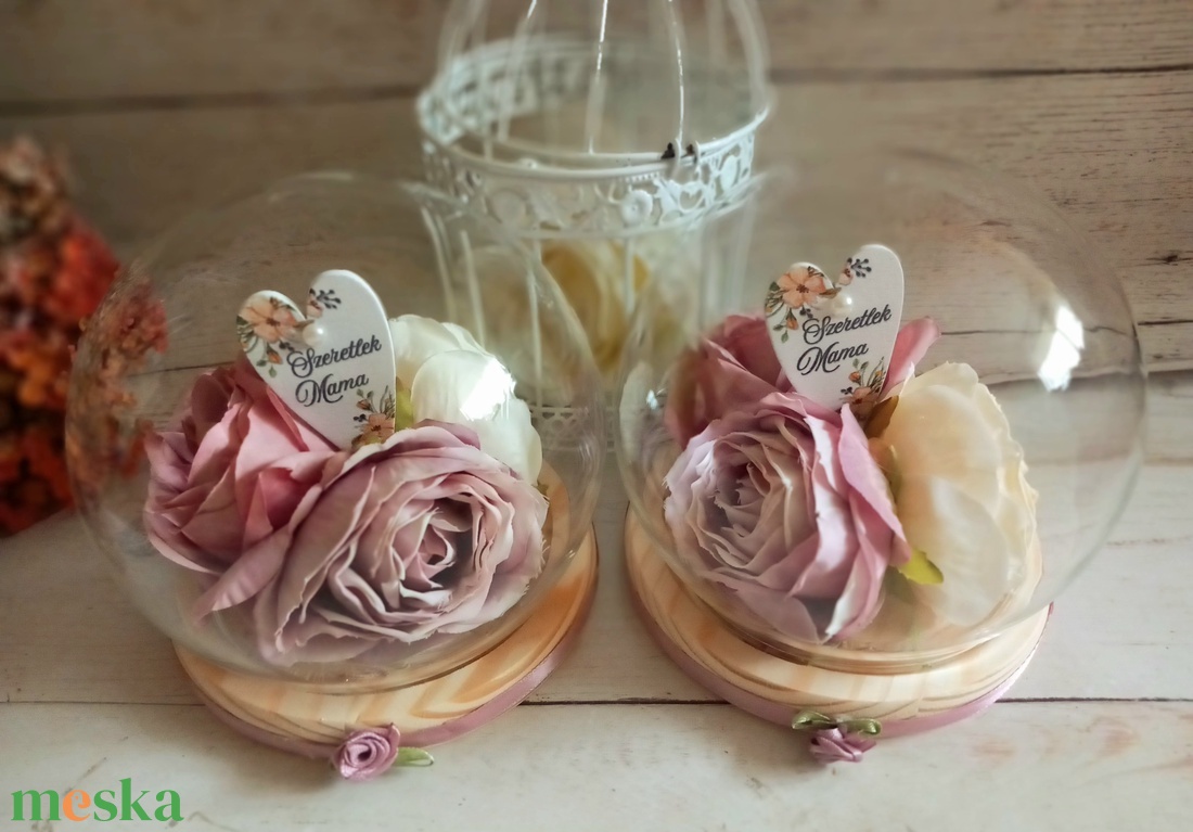 Szeretlek Mama mályva üveggömb - esküvő - emlék & ajándék - szülőköszöntő ajándék - Meska.hu