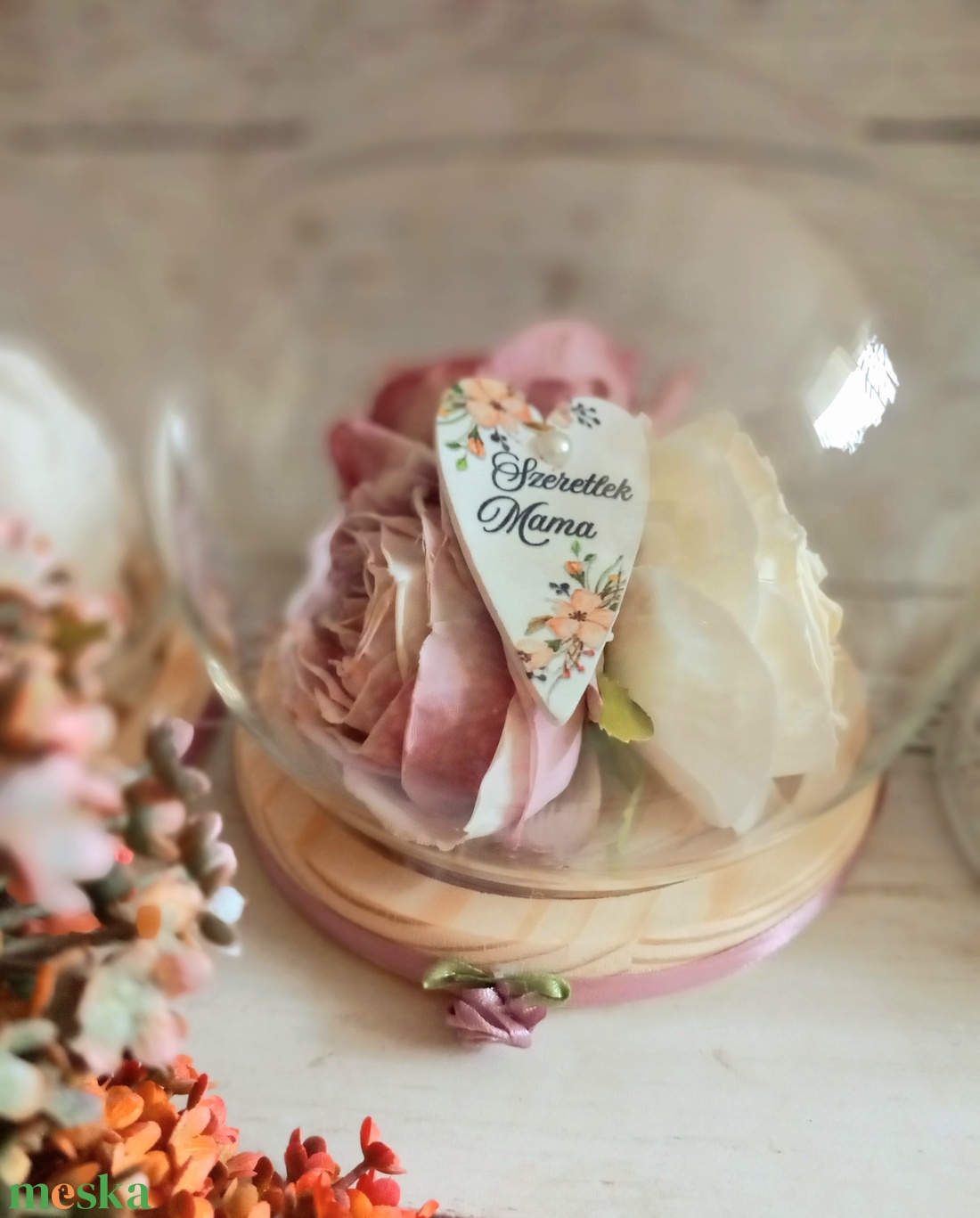 Szeretlek Mama mályva üveggömb - esküvő - emlék & ajándék - szülőköszöntő ajándék - Meska.hu