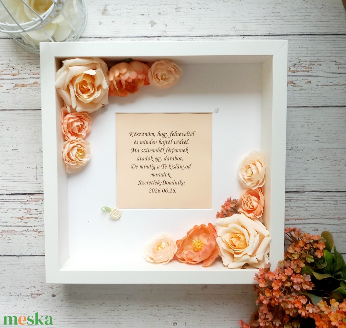 Álom barack eskűvő képkeret idézettel - esküvő - emlék & ajándék - szülőköszöntő ajándék - Meska.hu
