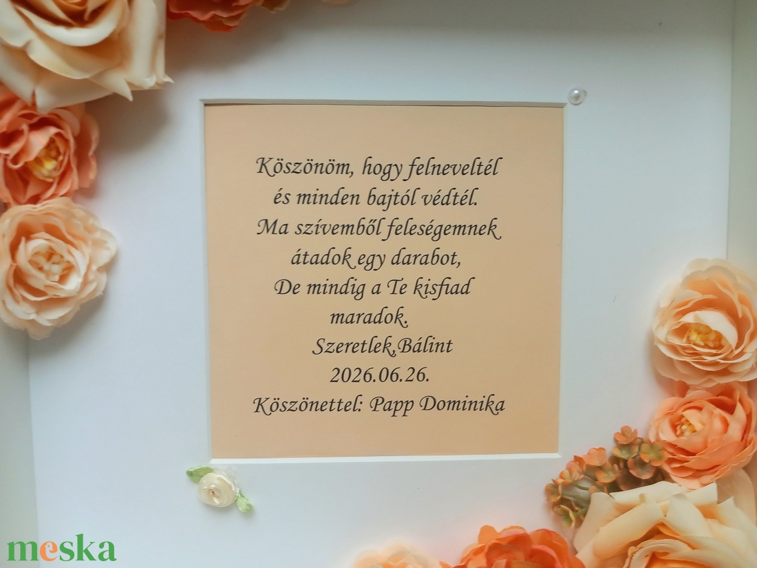 Álom barack eskűvő képkeret idézettel - esküvő - emlék & ajándék - szülőköszöntő ajándék - Meska.hu