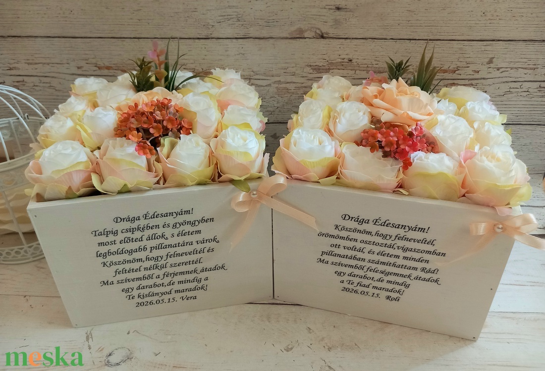 Szülőköszöntők párban ládika - esküvő - emlék & ajándék - szülőköszöntő ajándék - Meska.hu
