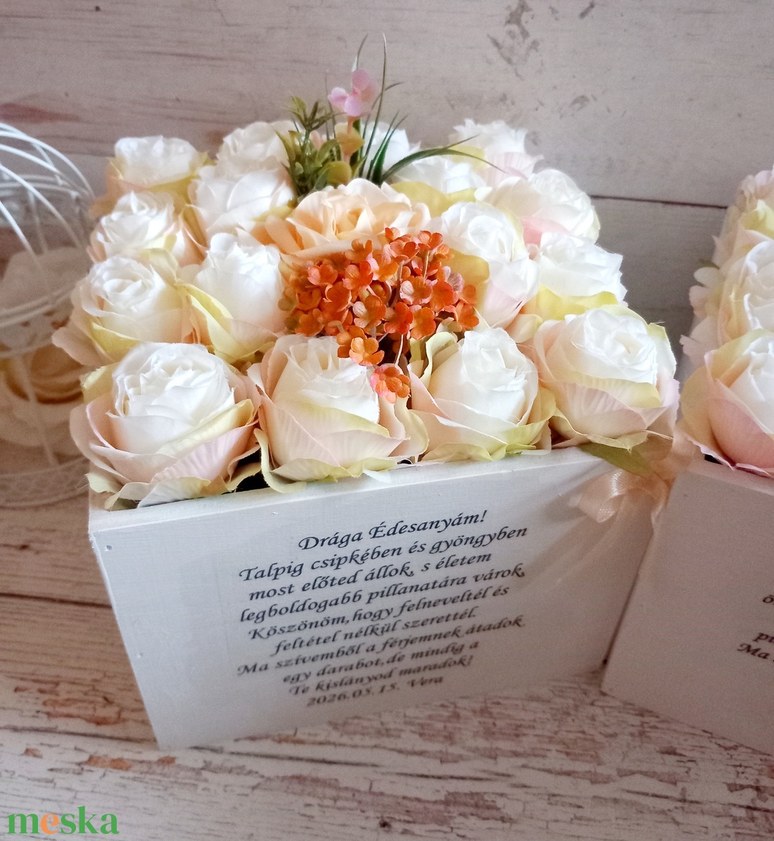 Szülőköszöntők párban ládika - esküvő - emlék & ajándék - szülőköszöntő ajándék - Meska.hu