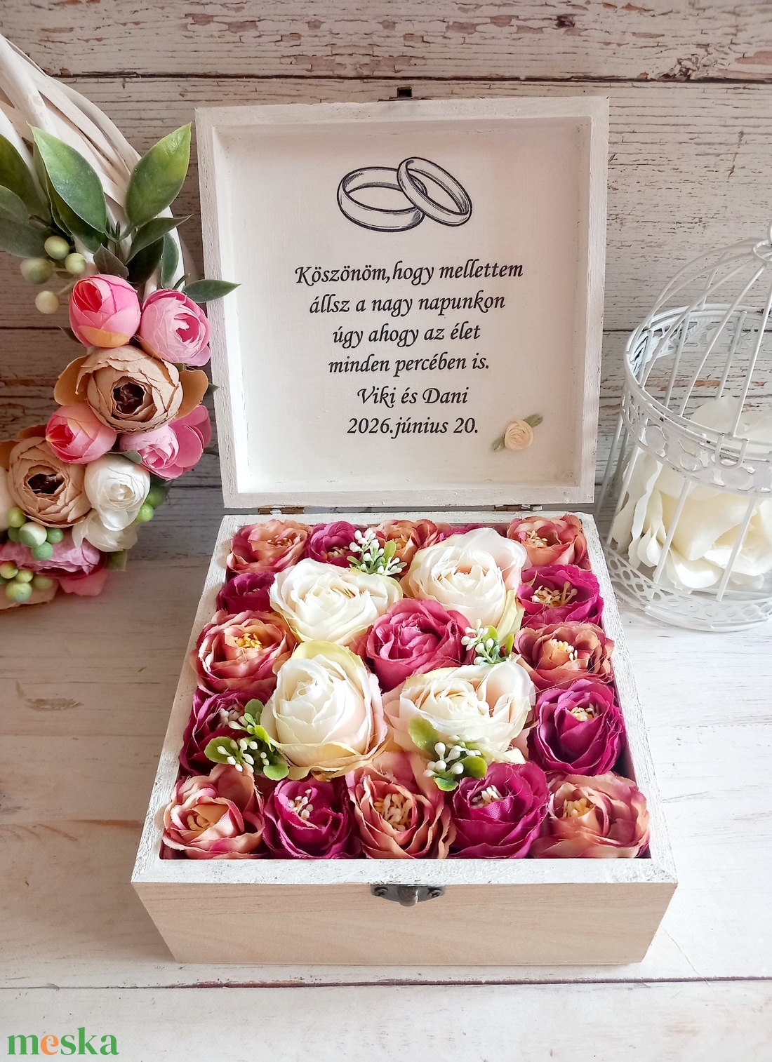 Tanú köszönőajándék virágbox - esküvő - emlék & ajándék - köszönőajándék - Meska.hu