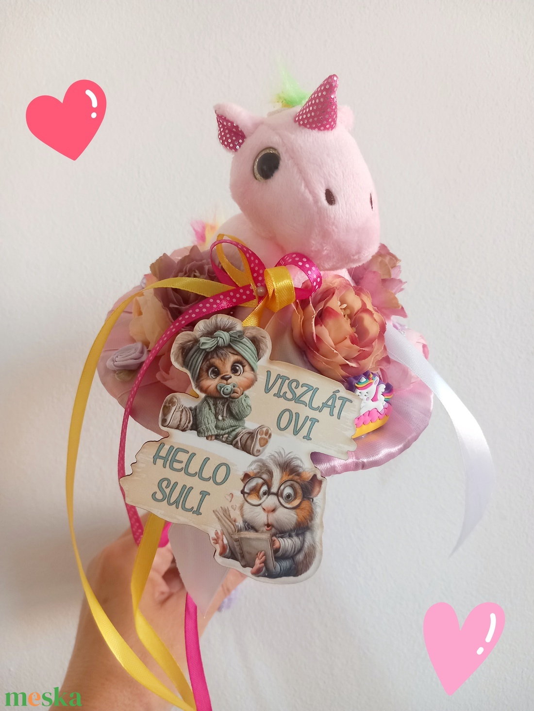 Unikornis ballagási csokor - otthon & életmód - virágdekoráció - virágok - virágcsokor - Meska.hu