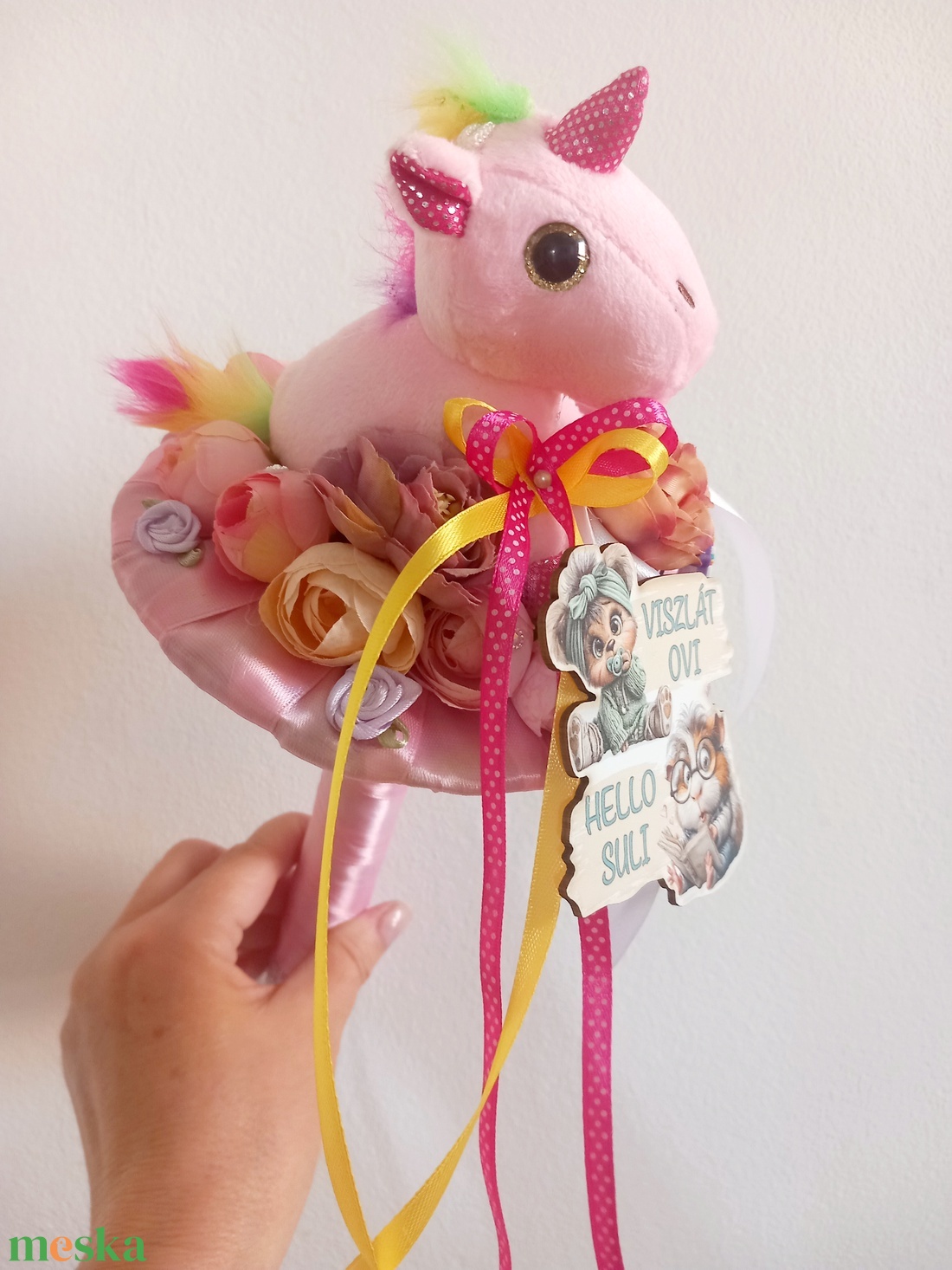 Unikornis ballagási csokor - otthon & életmód - virágdekoráció - virágok - virágcsokor - Meska.hu