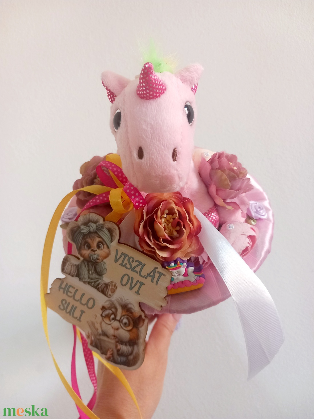 Unikornis ballagási csokor - otthon & életmód - virágdekoráció - virágok - virágcsokor - Meska.hu