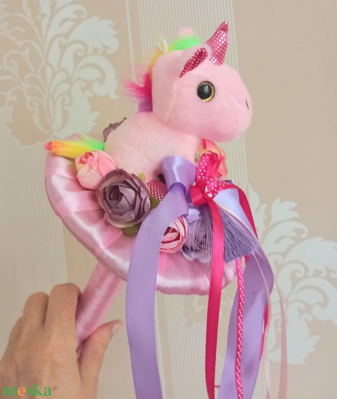 Szivárvány Unikornis ballagási csokor - otthon & életmód - virágdekoráció - virágok - virágcsokor - Meska.hu