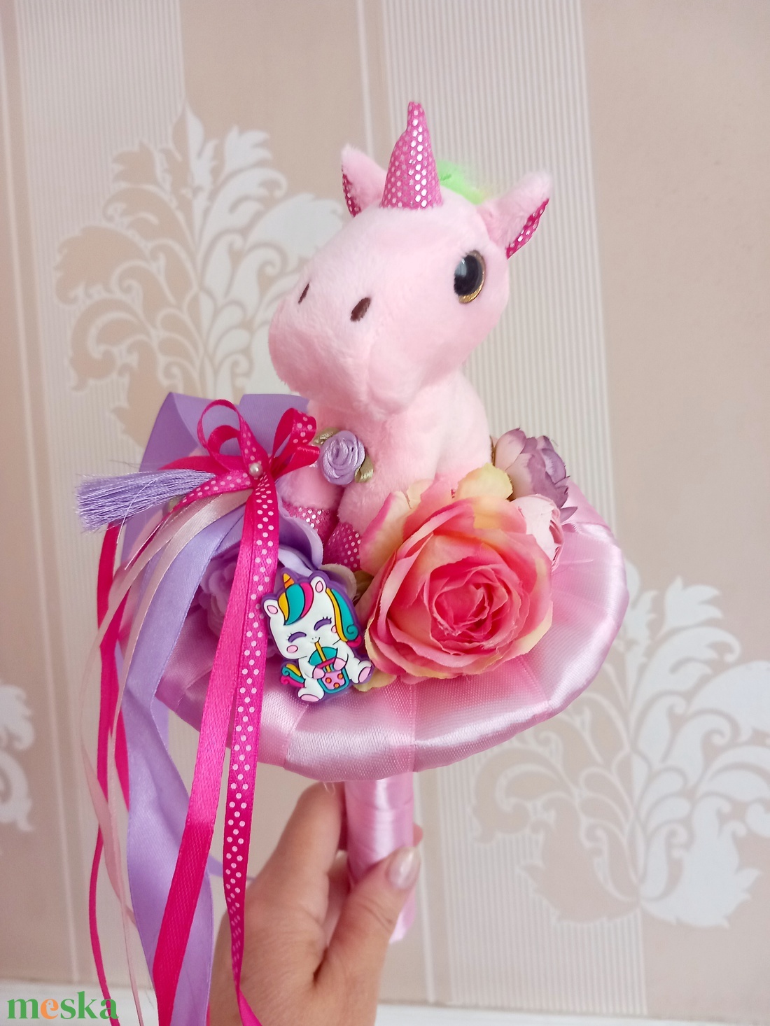 Szivárvány Unikornis ballagási csokor - otthon & életmód - virágdekoráció - virágok - virágcsokor - Meska.hu