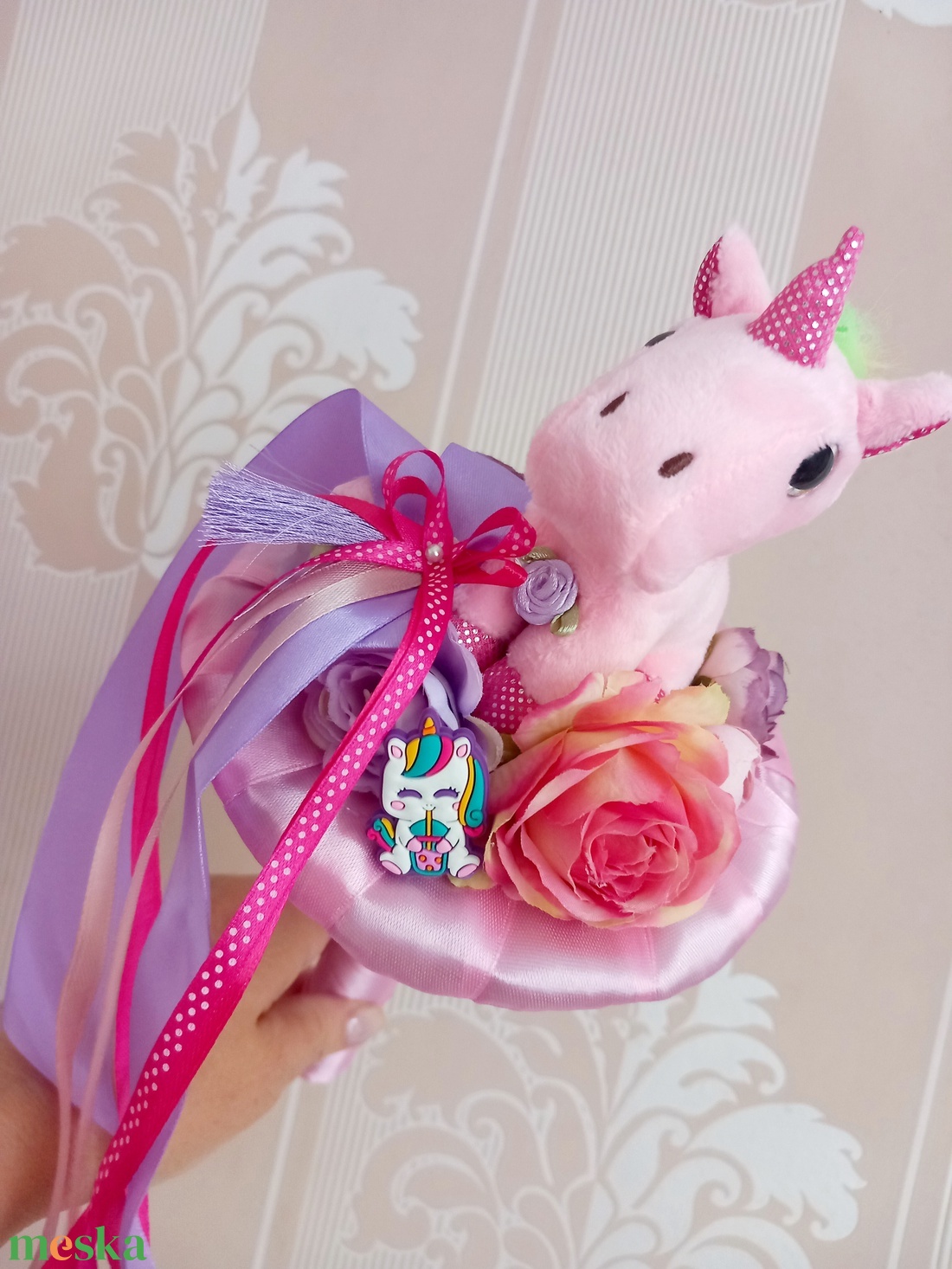 Szivárvány Unikornis ballagási csokor - otthon & életmód - virágdekoráció - virágok - virágcsokor - Meska.hu