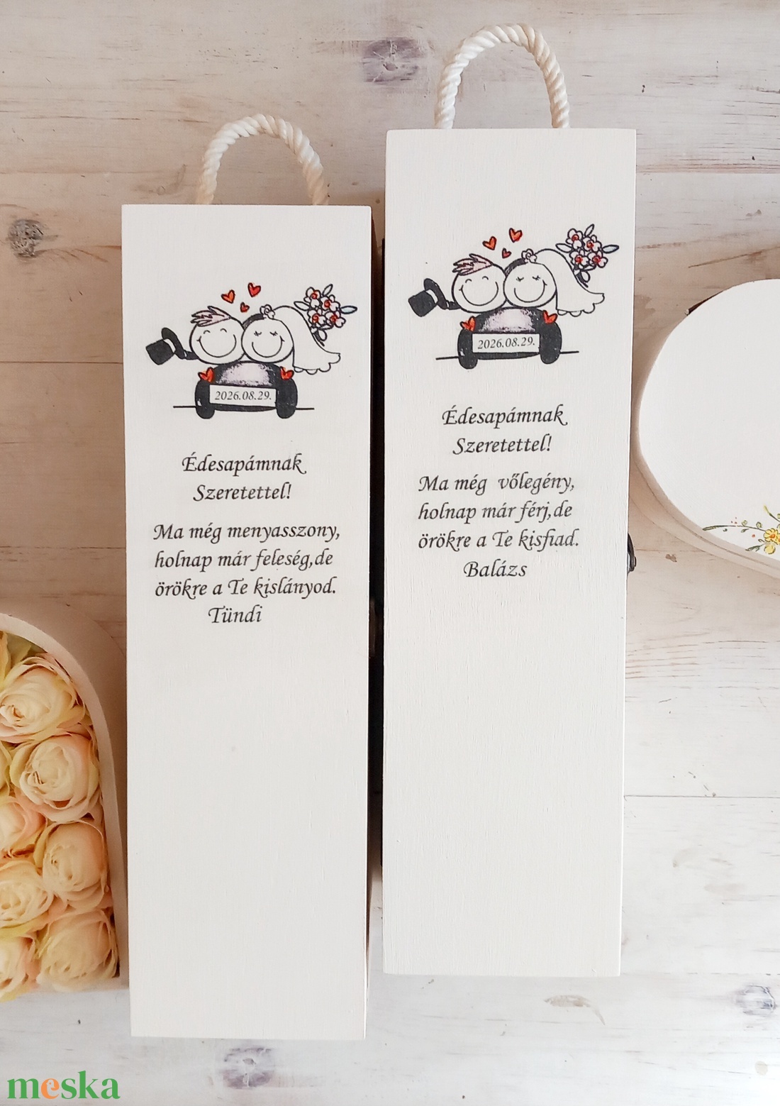 Pazar ekrü szülőköszöntő garnitúra pink - esküvő - emlék & ajándék - szülőköszöntő ajándék - Meska.hu