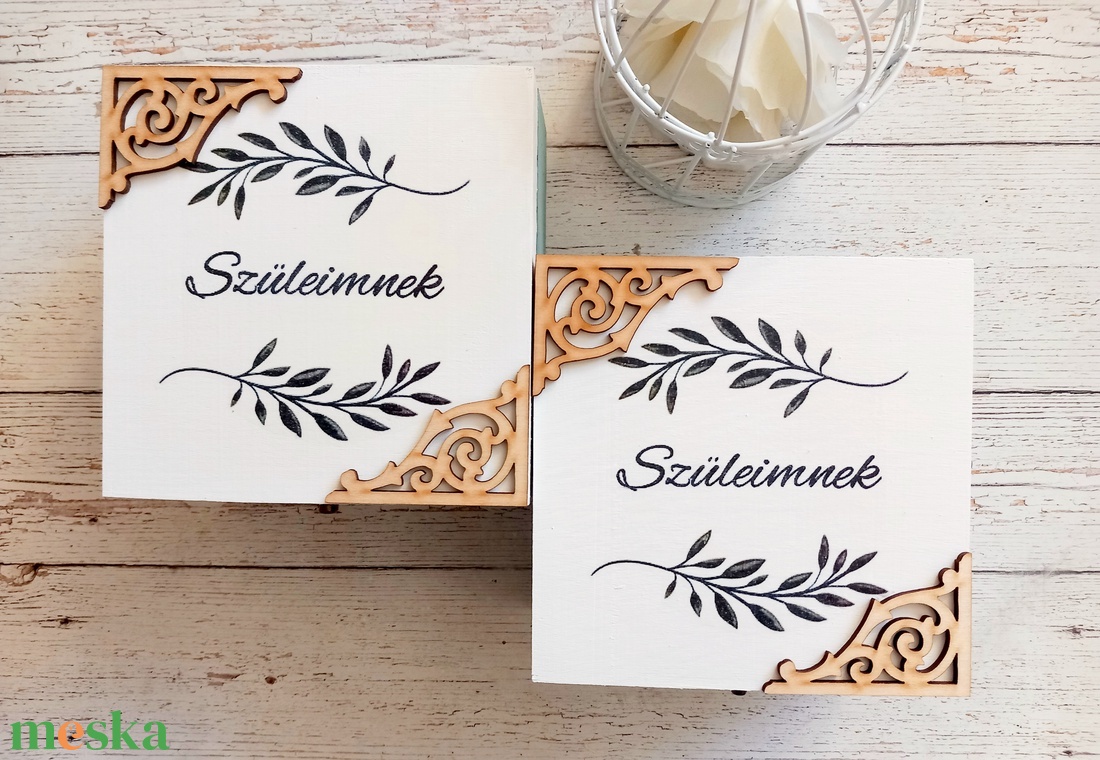 Kedves Anya Apa kövecskés dobozkák - esküvő - emlék & ajándék - szülőköszöntő ajándék - Meska.hu