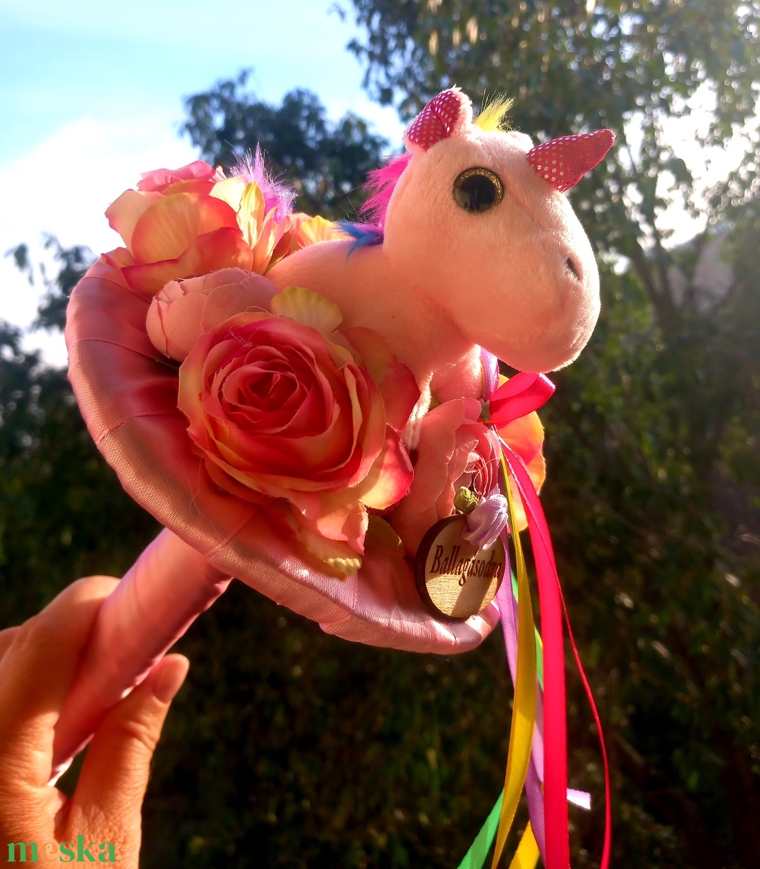 Unikornis ballagási csokor - otthon & életmód - virágdekoráció - virágok - virágcsokor - Meska.hu