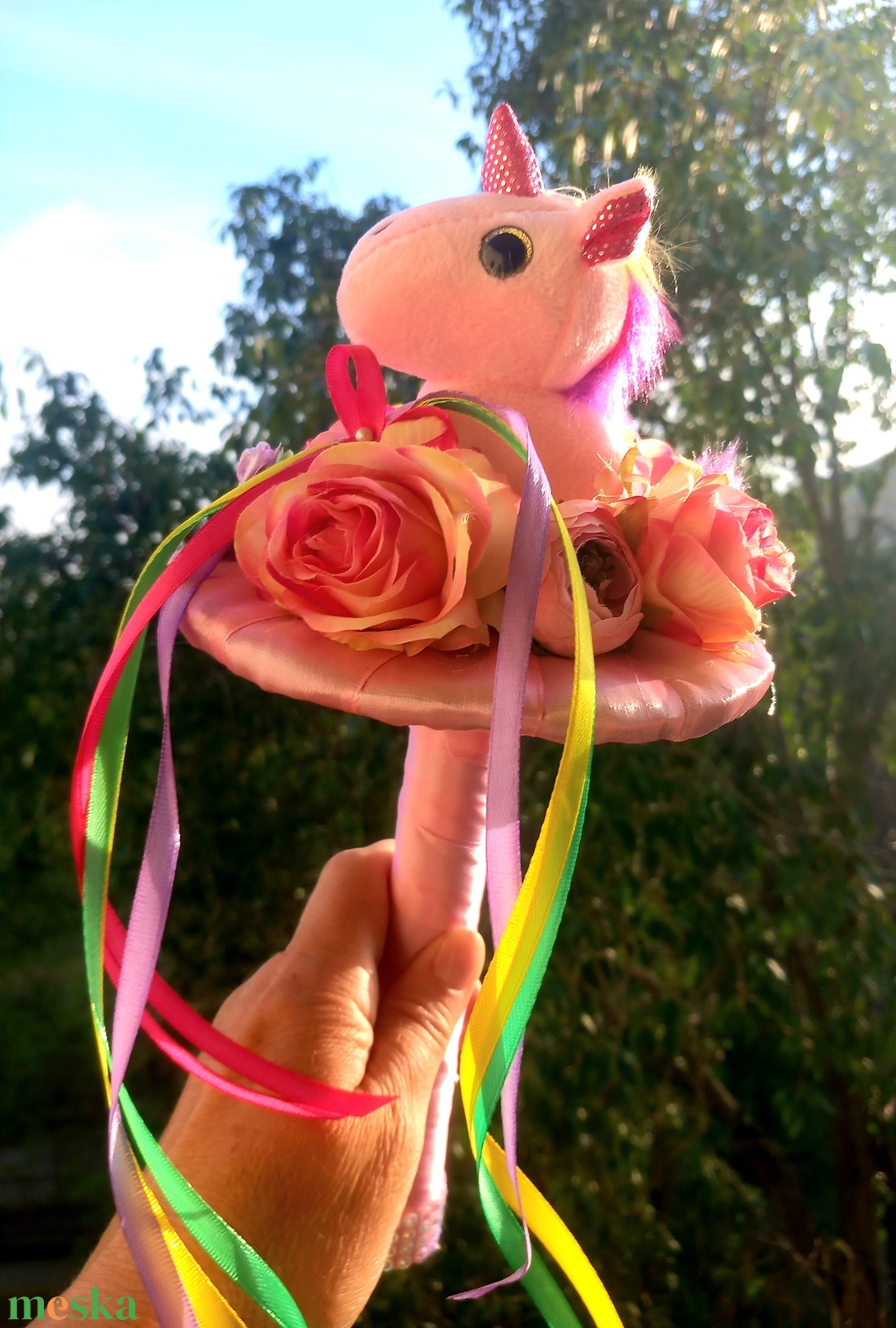 Unikornis ballagási csokor - otthon & életmód - virágdekoráció - virágok - virágcsokor - Meska.hu