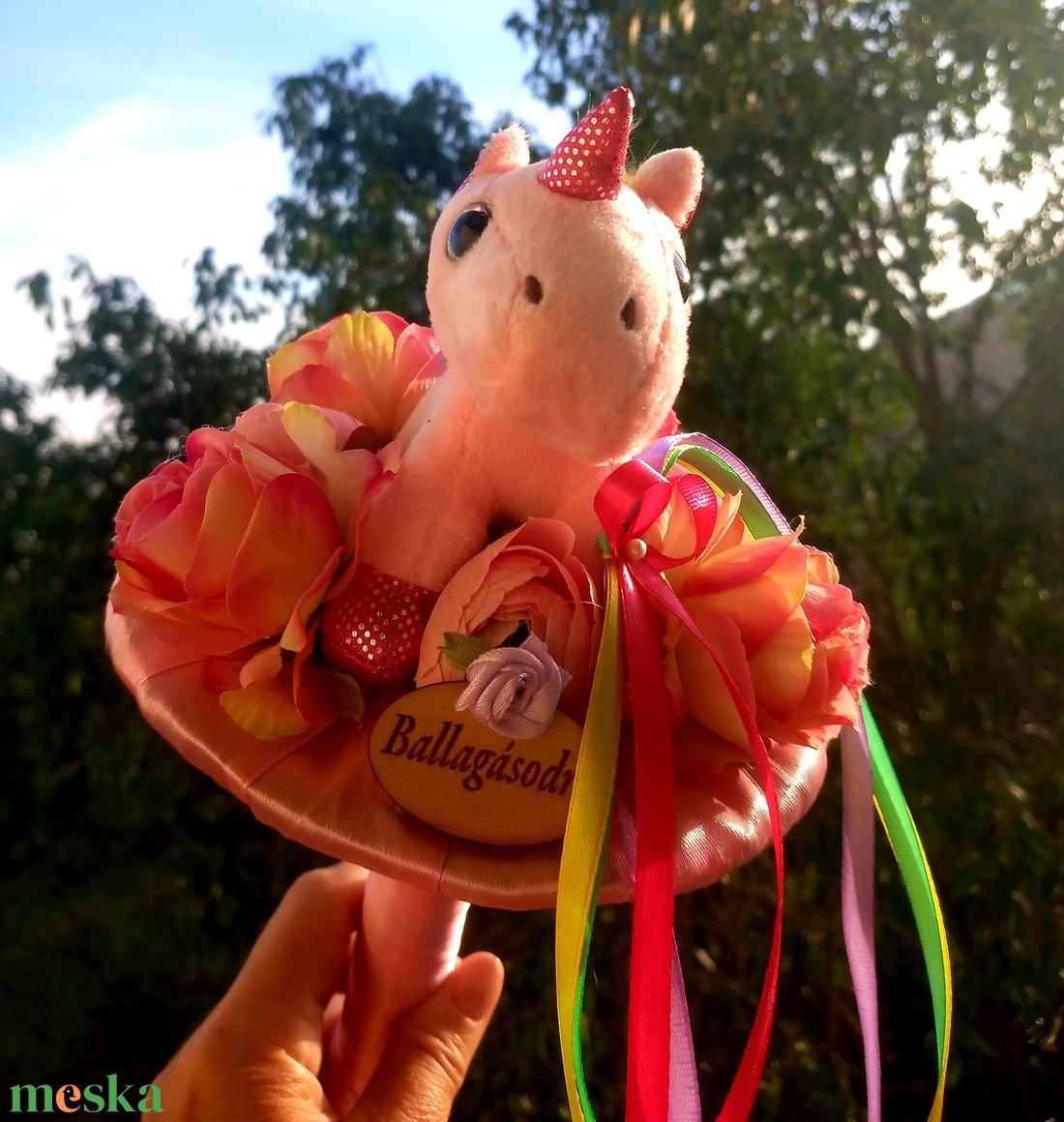 Unikornis ballagási csokor - otthon & életmód - virágdekoráció - virágok - virágcsokor - Meska.hu