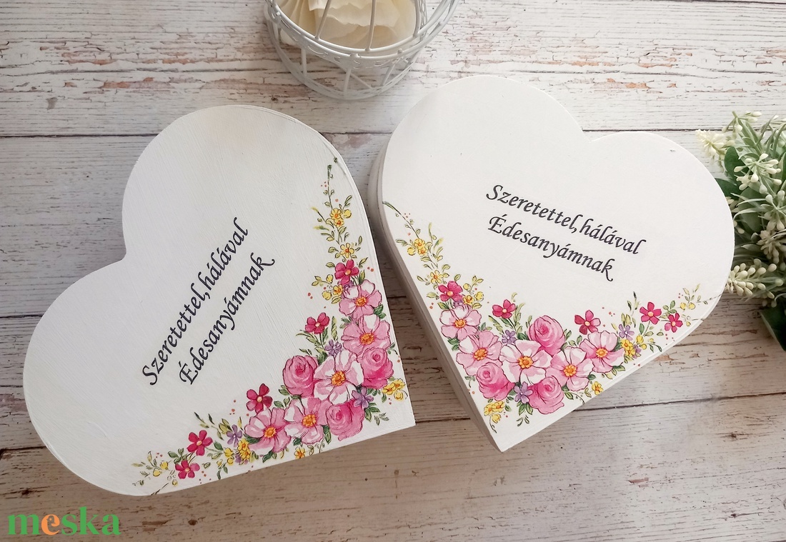 Luxus mályva-ekrü szives szúlököszöntők - esküvő - emlék & ajándék - szülőköszöntő ajándék - Meska.hu