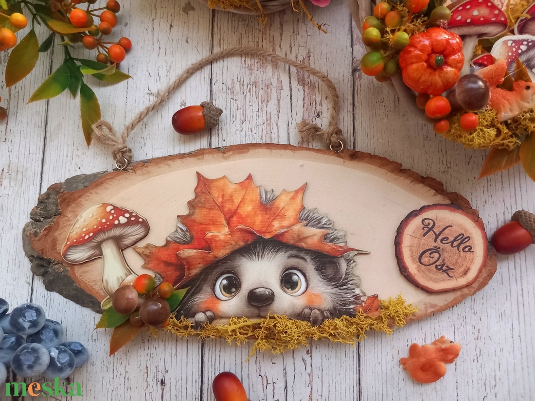 Sünis fatörzs kopogtató - otthon & életmód - dekoráció - ajtó- és ablak dekoráció - ajtódísz & kopogtató - Meska.hu