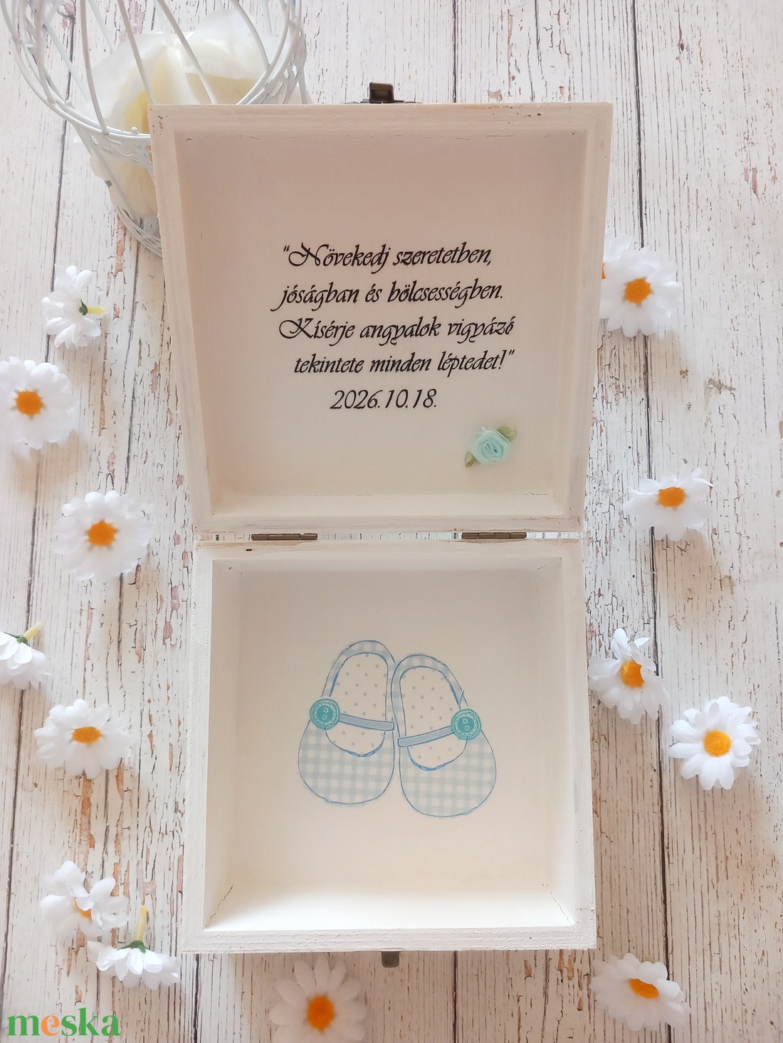 Keresztelői idézetes rózsaszin elefántos emlék ládika - baba - mama - keresztelő kellékek - keresztelőajándékok - Meska.hu