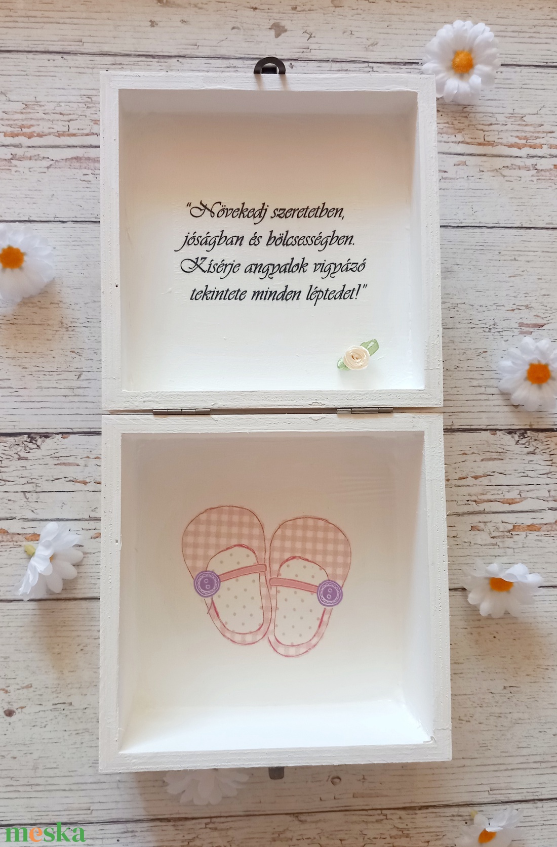 Keresztelői idézetes rózsaszin elefántos emlék ládika - baba - mama - keresztelő kellékek - keresztelőajándékok - Meska.hu