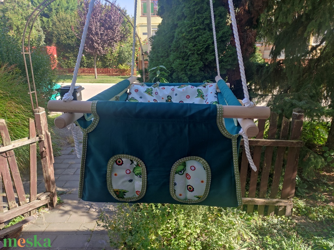 100% pamut zöld-brekis hinta - játék & sport - hinta & kerti játék - Meska.hu