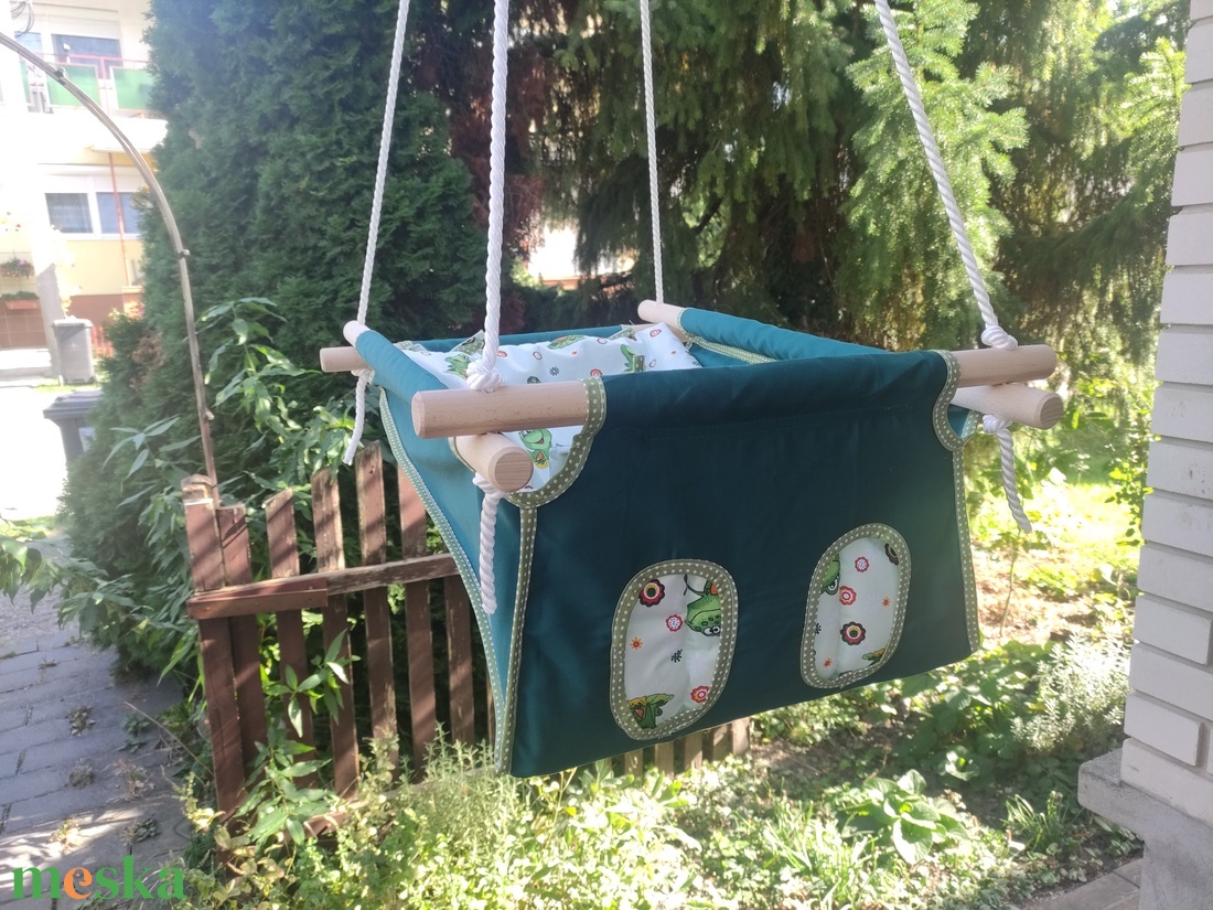 100% pamut zöld-brekis hinta - játék & sport - hinta & kerti játék - Meska.hu