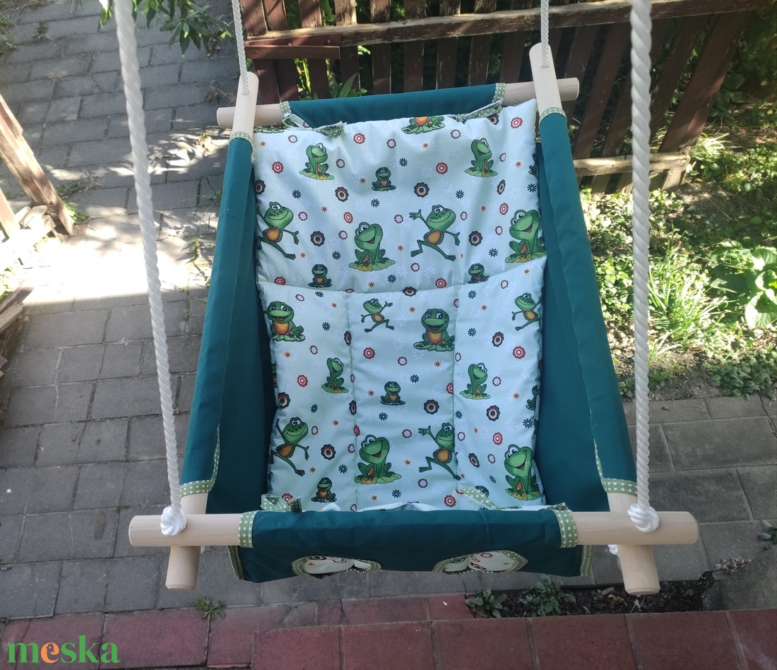 100% pamut zöld-brekis hinta - játék & sport - hinta & kerti játék - Meska.hu