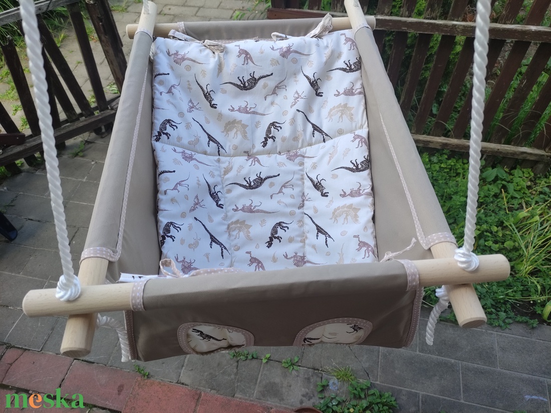 100% pamut drapp-dínós hinta - játék & sport - hinta & kerti játék - Meska.hu