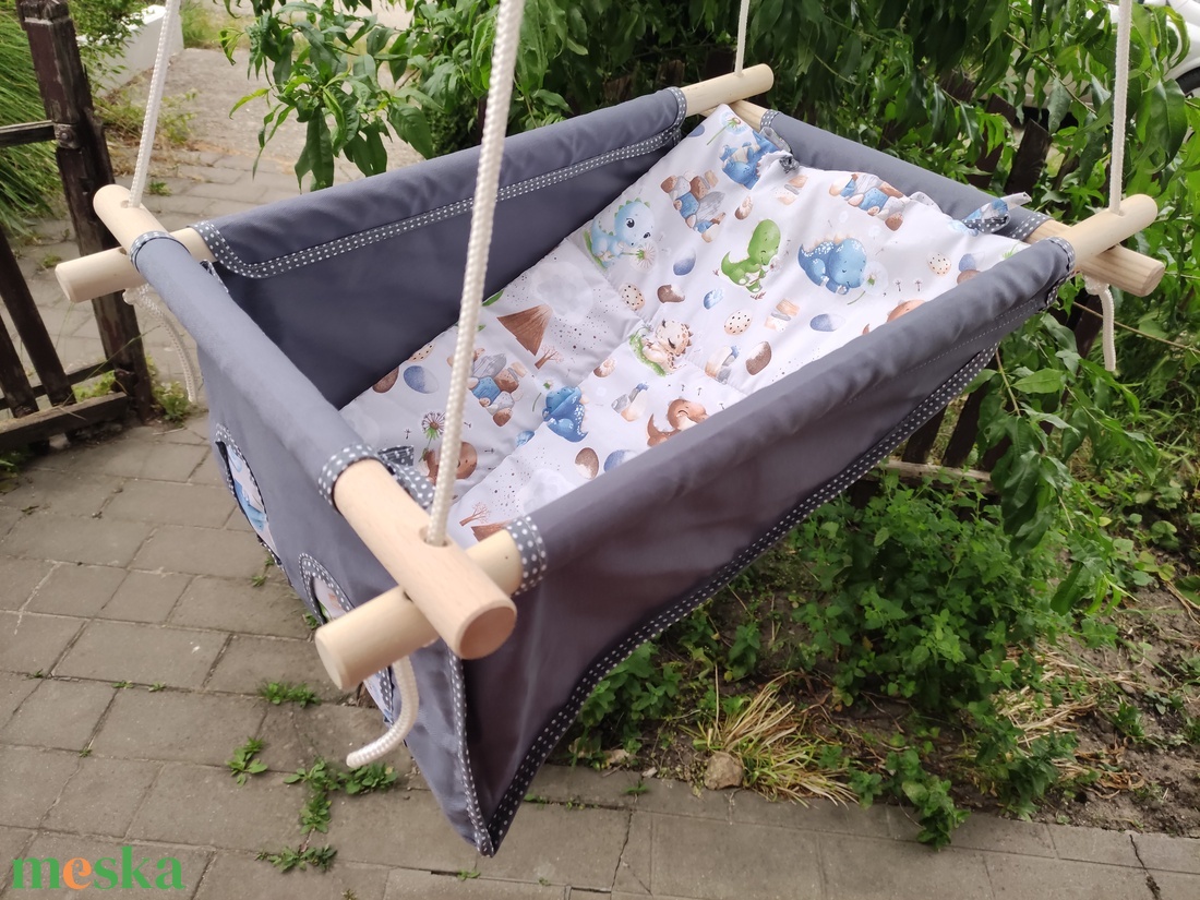100 % pamut szürke-szürke dínós hinta - játék & sport - hinta & kerti játék - Meska.hu 100 % pamut szürke-szürke dínós hinta - játék & sport - hinta & kerti játék - Meska.hu