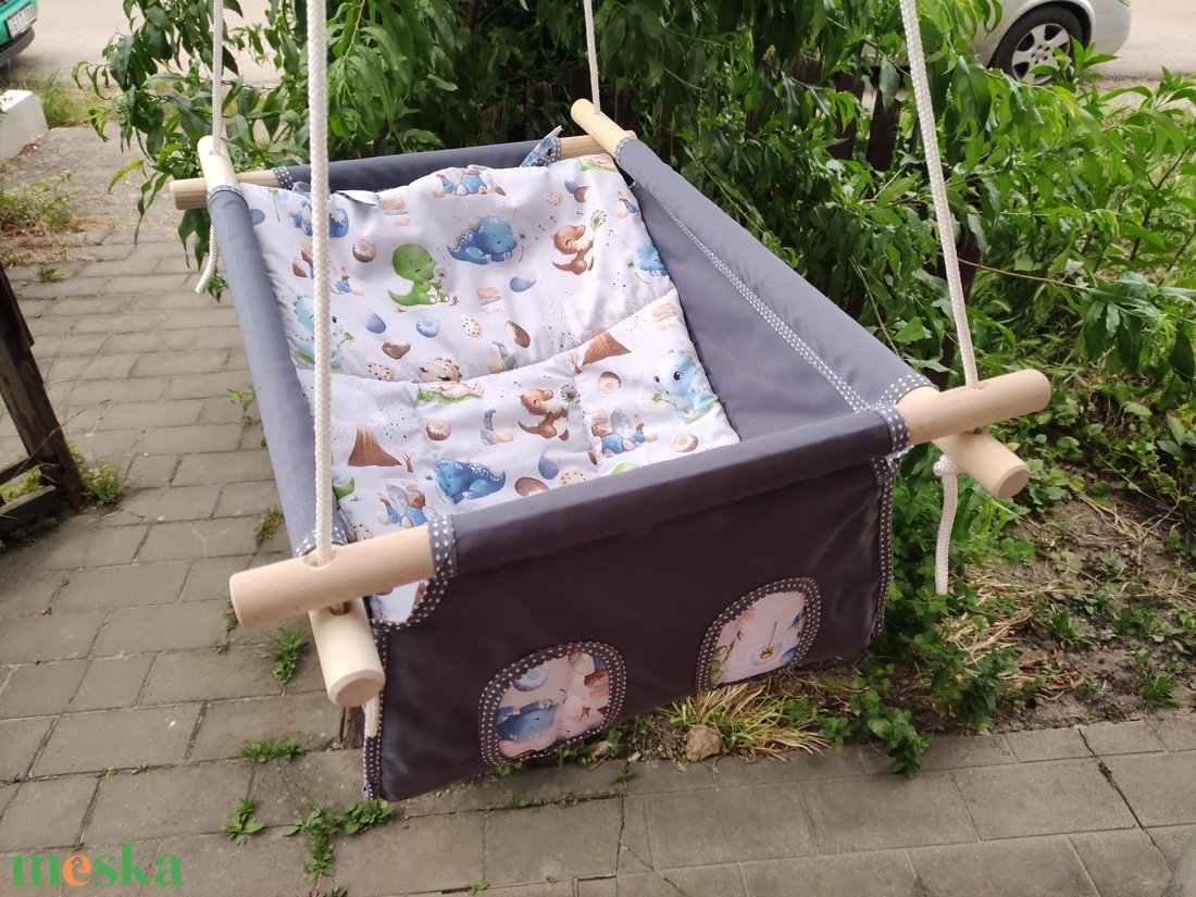100 % pamut szürke-szürke dínós hinta - játék & sport - hinta & kerti játék - Meska.hu 100 % pamut szürke-szürke dínós hinta - játék & sport - hinta & kerti játék - Meska.hu