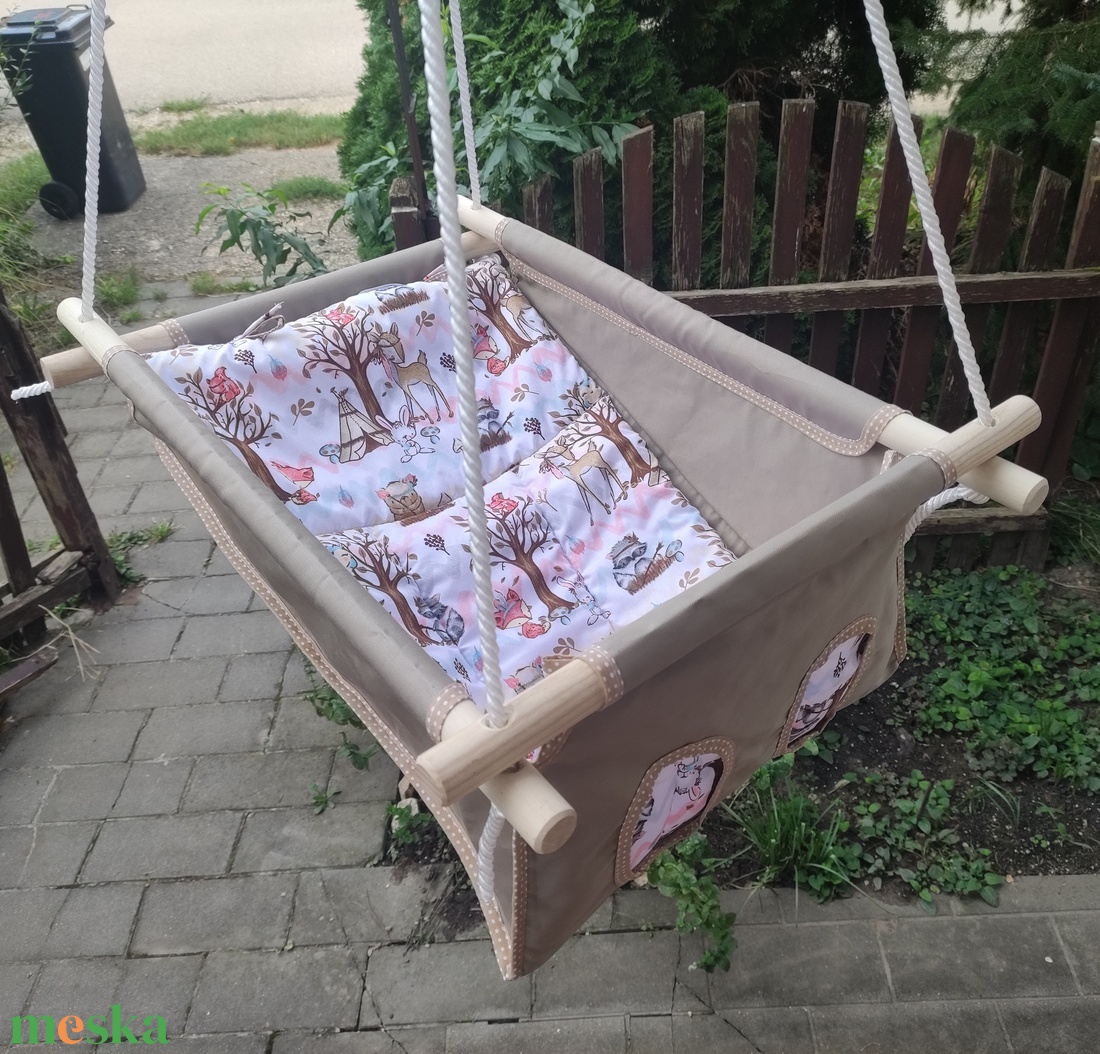 100 % pamut drapp -erdei mintás hinta - játék & sport - hinta & kerti játék - Meska.hu 100 % pamut drapp -erdei mintás hinta - játék & sport - hinta & kerti játék - Meska.hu