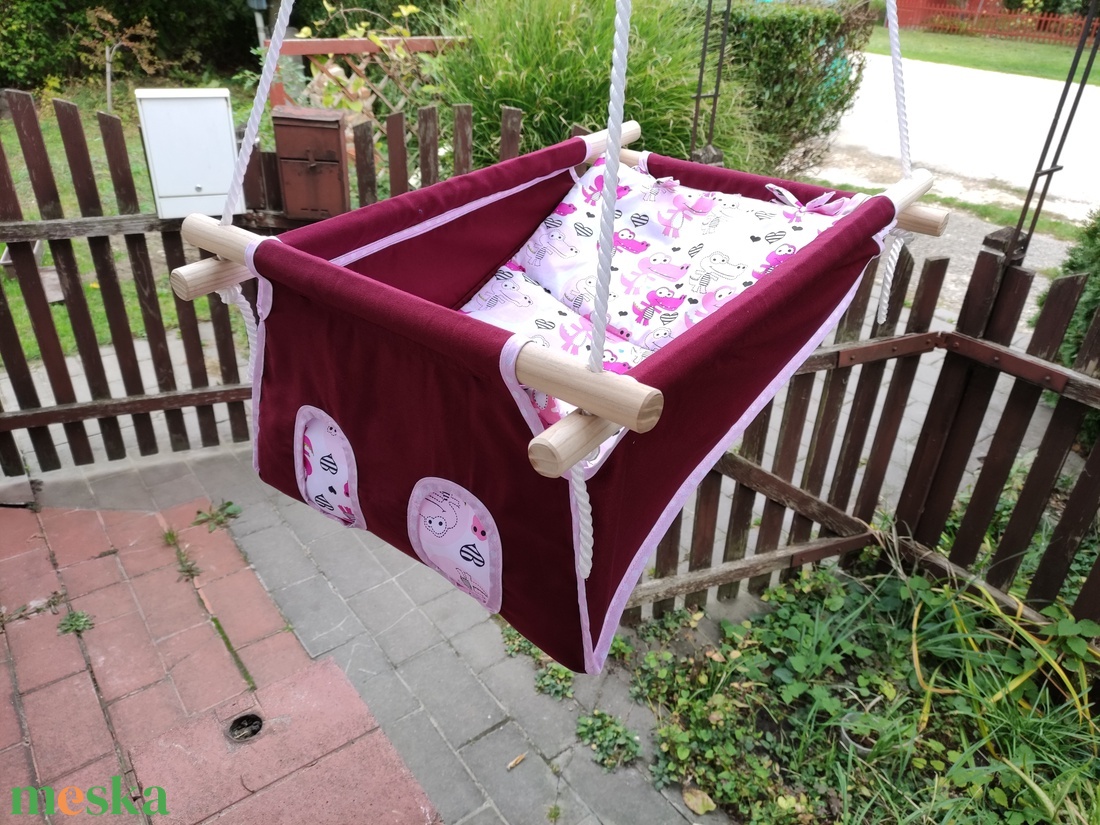 100% pamut bordó -maci, szarvas, nyuszi hinta - játék & sport - hinta & kerti játék - Meska.hu
