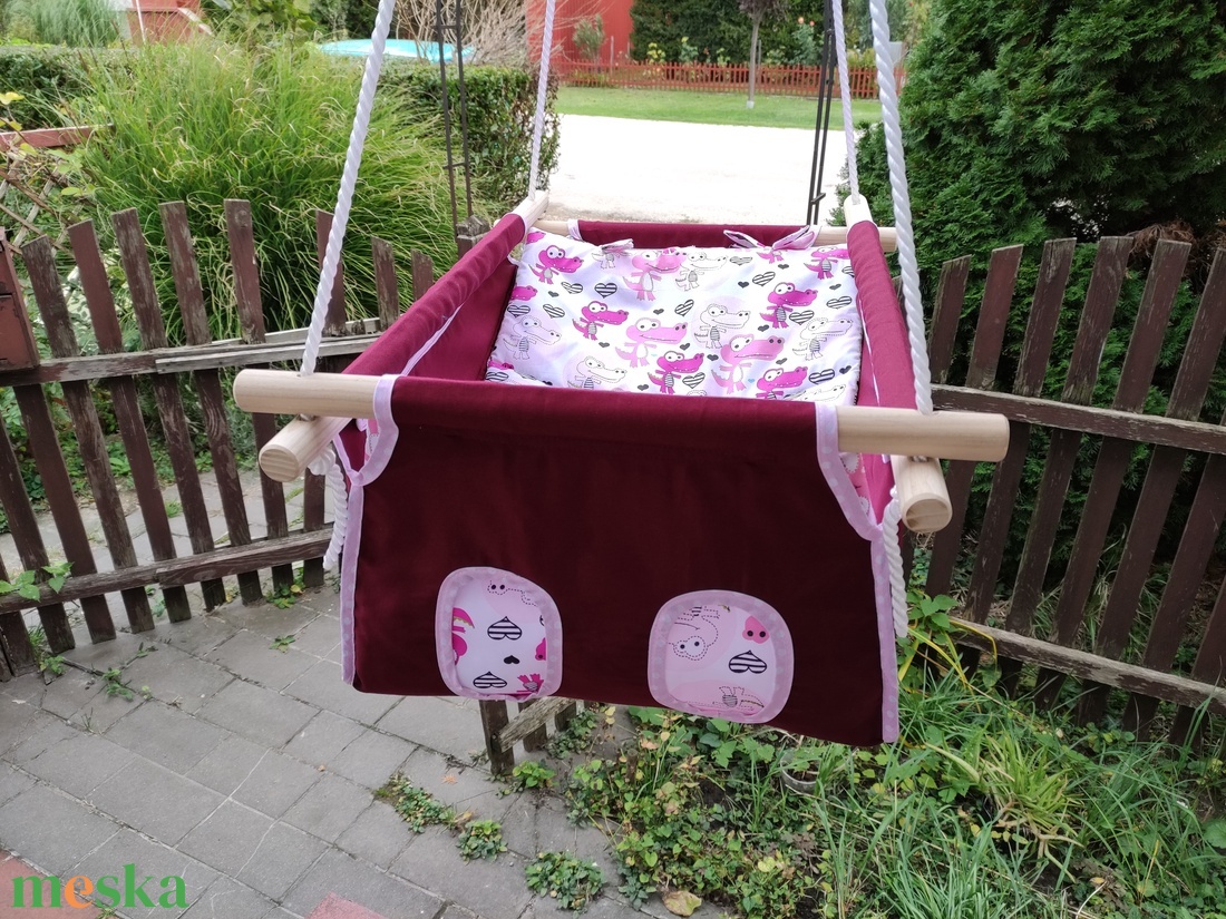 100% pamut bordó -maci, szarvas, nyuszi hinta - játék & sport - hinta & kerti játék - Meska.hu