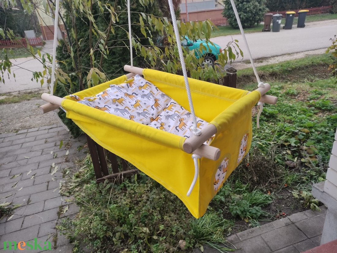 100 % pamut citromsárga-unikornisos hinta  - játék & sport - hinta & kerti játék - Meska.hu