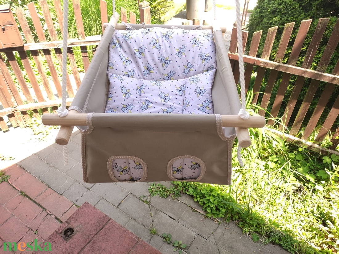 100% pamut drapp -bézs macis hinta - játék & sport - hinta & kerti játék - Meska.hu