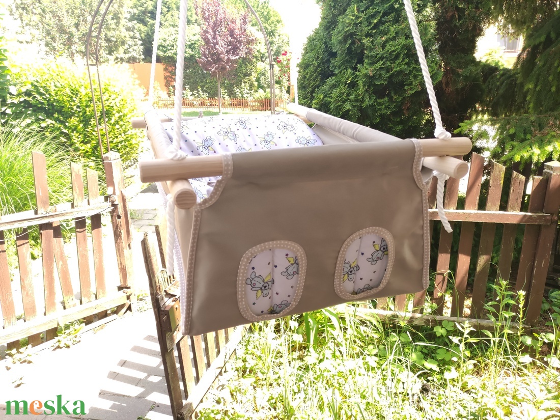 100% pamut drapp -bézs macis hinta - játék & sport - hinta & kerti játék - Meska.hu