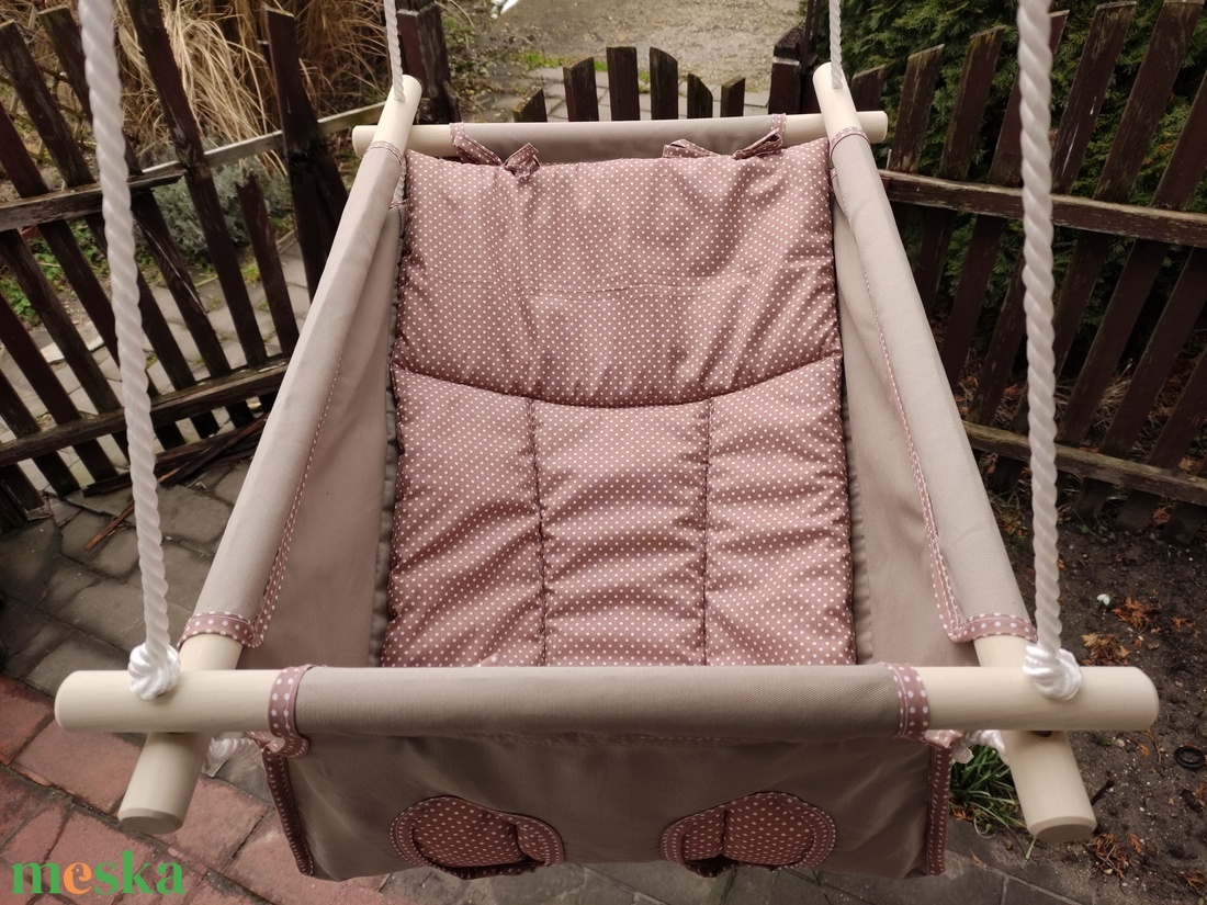 100 % pamut drapp-tejeskávé pöttyös hinta kislányoknak - játék & sport - hinta & kerti játék - Meska.hu