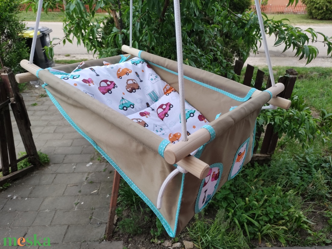 100 % pamut drapp -autós hinta - játék & sport - hinta & kerti játék - Meska.hu