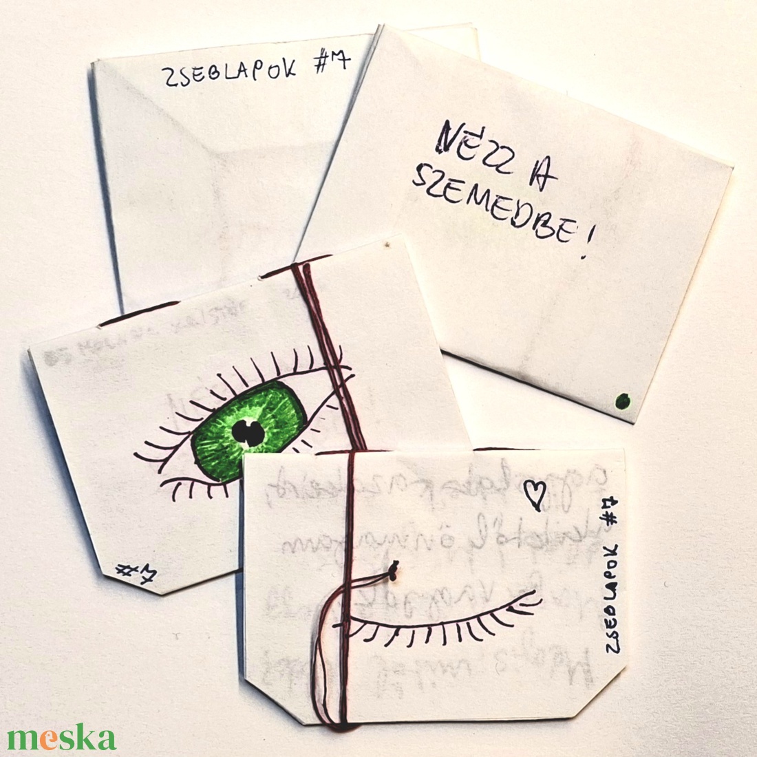 ZsebLapok #7   Nézz a Szemedbe!  -  ZÖLD változat - otthon & életmód - papír, írószer - ajándékozás kellékei - ajándékkísérő - Meska.hu
