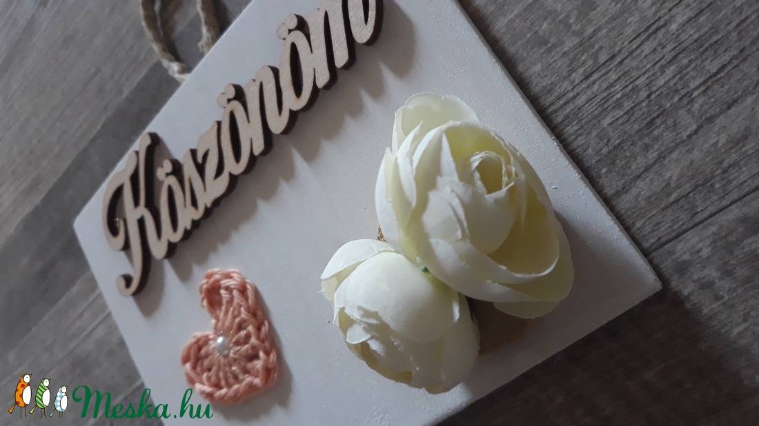 Köszönöm feliratú tábla -  - Meska.hu