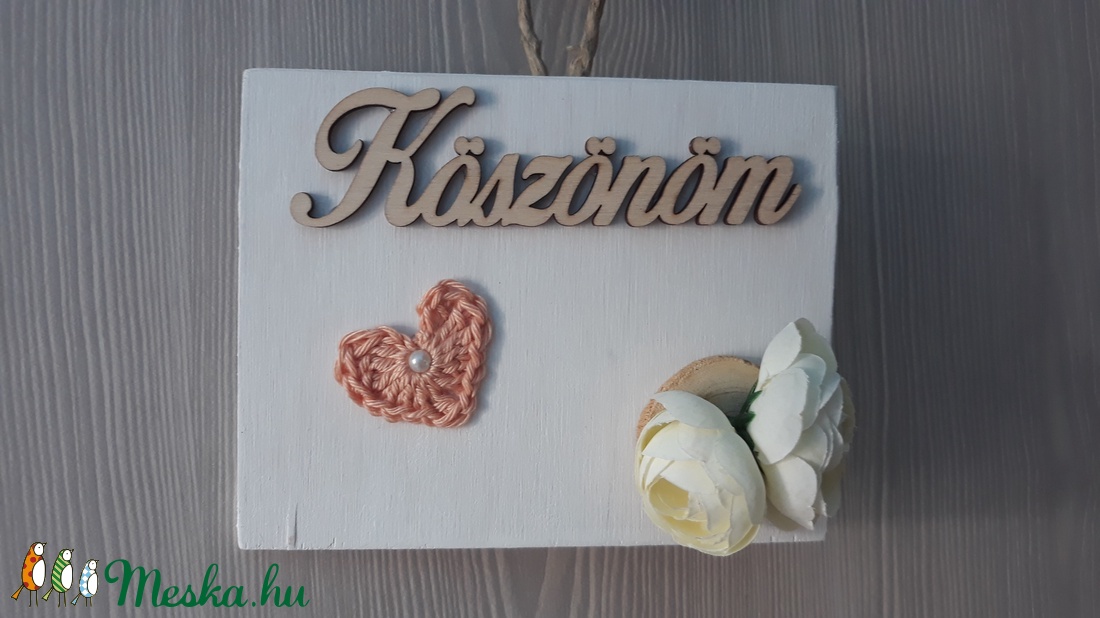 Köszönöm feliratú tábla -  - Meska.hu