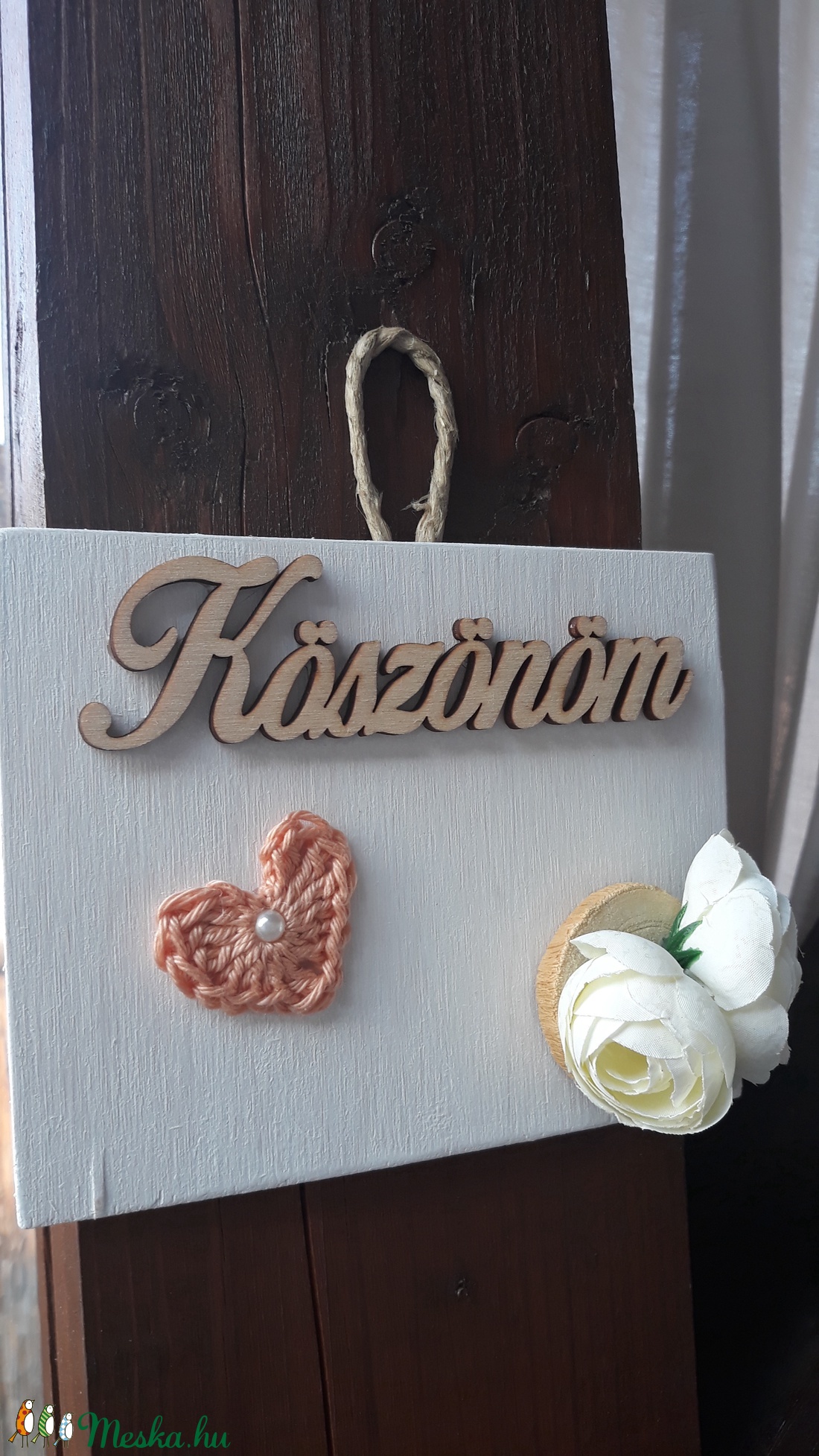 Köszönöm feliratú tábla -  - Meska.hu